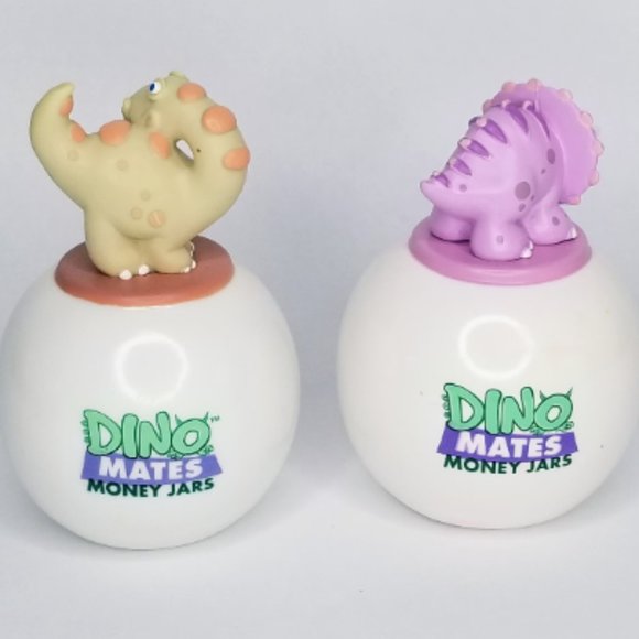 Vintage Dino Mates Money Jars Kids Dinosaur Piggy Banks - Picture 3 of 5